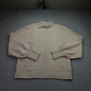 Philosophy  Sweater Womens‎ XL Beige Mock Neck Cable Knit Balloon